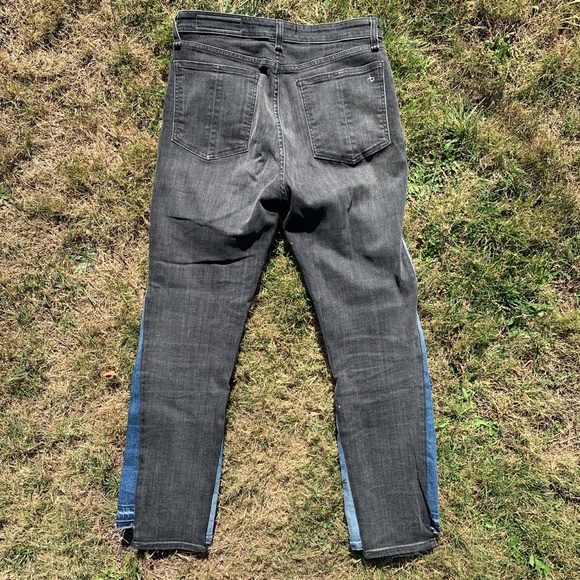 Rag & Bone Reconstructed Ripped Step Hem Jeans Nina high rise ankle cigarette 30 - Picture 3 of 9